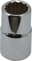 Blackhawk by Proto - 1/2" Drive, Standard Hand Socket - 12 Points, 1-1/2" OAL, Chrome Finish - Exact Industrial Supply