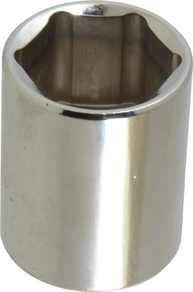 Blackhawk by Proto - 1/2" Drive, Standard Hand Socket - 6 Points, 1-1/2" OAL, Chrome Finish - Exact Industrial Supply