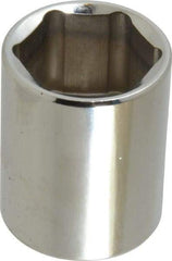 Blackhawk by Proto - 1/2" Drive, Standard Hand Socket - 6 Points, 1-1/2" OAL, Chrome Finish - Exact Industrial Supply