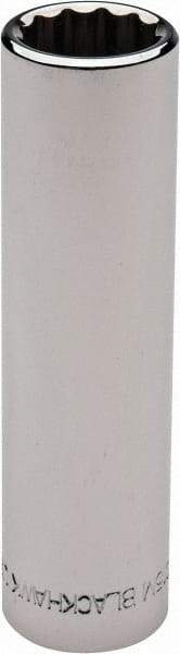 Blackhawk by Proto - 1/2" Drive, Deep Hand Socket - 12 Points, 3-3/32" OAL, Chrome Finish - Exact Industrial Supply