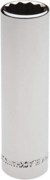 Blackhawk by Proto - 1/2" Drive, Deep Hand Socket - 12 Points, 3-3/32" OAL, Chrome Finish - Exact Industrial Supply