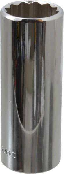 Blackhawk by Proto - 1/2" Drive, Deep Hand Socket - 12 Points, 3-3/32" OAL, Chrome Finish - Exact Industrial Supply