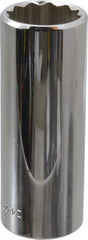 Blackhawk by Proto - 1/2" Drive, Deep Hand Socket - 12 Points, 3-3/32" OAL, Chrome Finish - Exact Industrial Supply