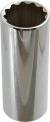 Blackhawk by Proto - 1/2" Drive, Deep Hand Socket - 12 Points, 3-3/32" OAL, Chrome Finish - Exact Industrial Supply