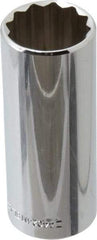 Blackhawk by Proto - 1/2" Drive, Deep Hand Socket - 12 Points, 3-3/32" OAL, Chrome Finish - Exact Industrial Supply