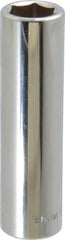 Blackhawk by Proto - 1/2" Drive, Deep Hand Socket - 6 Points, 3-3/32" OAL, Chrome Finish - Exact Industrial Supply