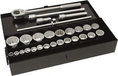 Blackhawk by Proto - 28 Piece 3/4" Drive Socket Set - 12 Points, 3/4" to 1-7/16" Range, Inch Measurement Standard - Exact Industrial Supply