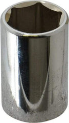 Blackhawk by Proto - 11/16", 1/2" Drive, Standard Hand Socket - 6 Points, 1-1/2" OAL, Chrome Finish - Exact Industrial Supply