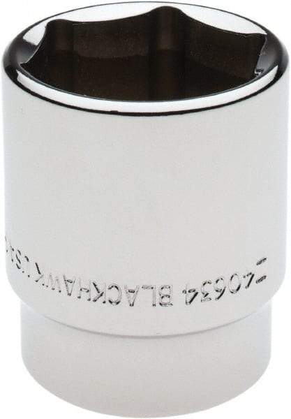 Blackhawk by Proto - 1-1/16", 1/2" Drive, Standard Hand Socket - 6 Points, 1-11/16" OAL - Exact Industrial Supply