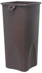 Rubbermaid - 23 Gal Brown Square Trash Can - Polyethylene, 30.9" High x 16-1/2" Long x 15-1/2" Wide - Exact Industrial Supply