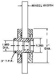 Sopko - 3" Diam Grinding Wheel Adapter - 3/4" Wheel Width, 1-1/4 - 16 Thread Size, Right Handed, 3" Taper per ', 1-1/4" Arbor Hole - Exact Industrial Supply