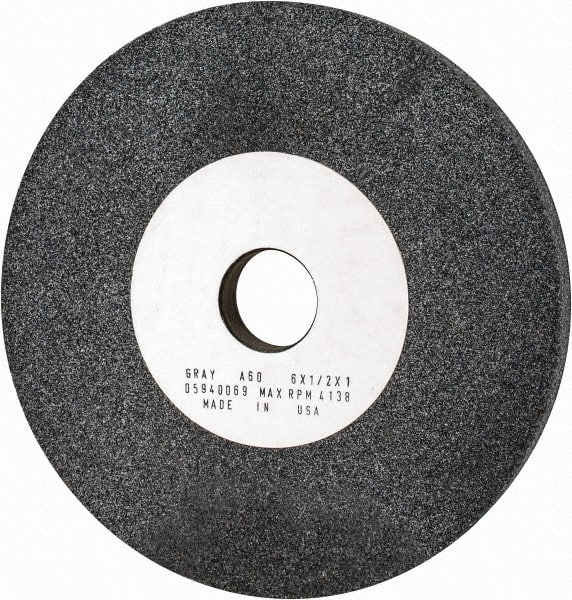 Grier Abrasives - 60 Grit Aluminum Oxide Bench and Pedestal Grinding Wheel - Exact Industrial Supply