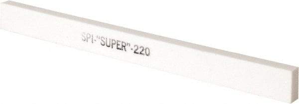 Made in USA - 220 Grit Aluminum Oxide Rectangular Polishing Stone - Very Fine Grade, 1/2" Wide x 6" Long x 1/4" Thick - Exact Industrial Supply