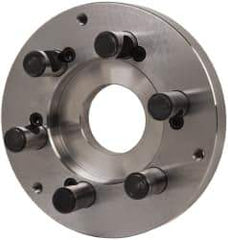 Buck Chuck Company - Adapter Back Plate for 8" Diam Self Centering Lathe Chucks - D1-6 Mount, 2.39" Through Hole Diam, 6.283mm ID, 7.87" OD, 0.985" Flange Height, Steel - Exact Industrial Supply