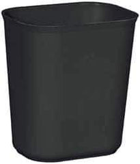 Rubbermaid - 14 Qt Black Rectangle Trash Can - Fiberglass, 12-1/4" High x 11-1/8" Long x 8-1/4" Wide - Exact Industrial Supply