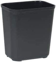 Rubbermaid - 28 Qt Black Rectangle Trash Can - Fiberglass, 14" High x 16-1/2" Long x 9" Wide - Exact Industrial Supply