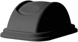 Rubbermaid - Dome Lid for Use with Rectangular Trash Cans - Black, Polypropylene, For Untouchable Trash Cans - Exact Industrial Supply