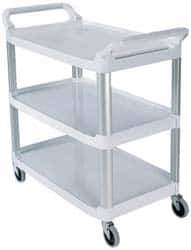 Rubbermaid - 300 Lb Capacity, 20" Wide x 40-5/8" Long x 38-13/16" High Standard Utility Cart - 3 Shelf, Plastic - Exact Industrial Supply