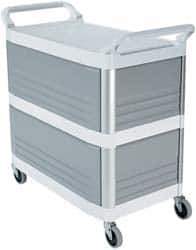 Rubbermaid - 300 Lb Capacity, 20" Wide x 40-5/8" Long x 40-13/16" High Standard Utility Cart - 3 Shelf, Plastic - Exact Industrial Supply