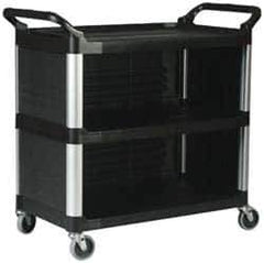 Rubbermaid - 300 Lb Capacity, 20" Wide x 40-5/8" Long x 41-13/16" High Standard Utility Cart - 3 Shelf, Plastic - Exact Industrial Supply