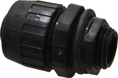 Hubbell Wiring Device-Kellems - 1/2" Trade, Nylon Push In Straight Liquidtight Conduit Connector - Noninsulated - Exact Industrial Supply