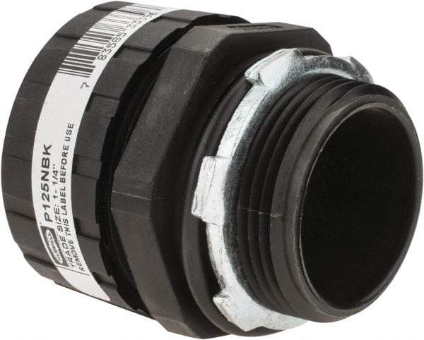 Hubbell Wiring Device-Kellems - 1-1/4" Trade, Nylon Push In Straight Liquidtight Conduit Connector - Noninsulated - Exact Industrial Supply