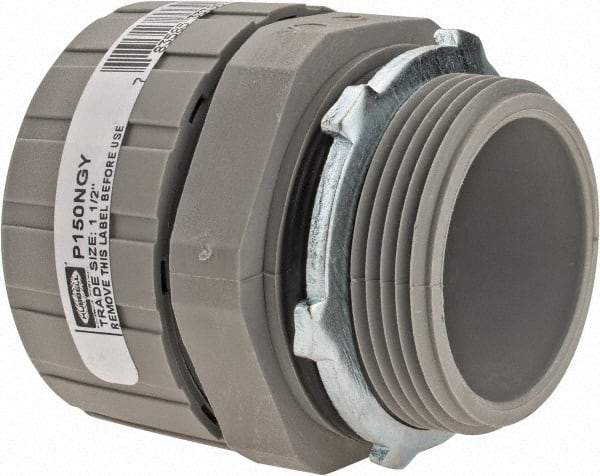 Hubbell Wiring Device-Kellems - 1-1/2" Trade, Nylon Push In Straight Liquidtight Conduit Connector - Noninsulated - Exact Industrial Supply