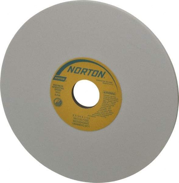 Norton - 8" Diam x 1-1/4" Hole x 1/4" Thick, I Hardness, 100 Grit Surface Grinding Wheel - Aluminum Oxide, Type 1, Fine Grade, 3,600 Max RPM, Vitrified Bond, No Recess - Exact Industrial Supply