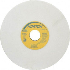 Norton - 8" Diam x 1-1/4" Hole x 1/2" Thick, H Hardness, 60 Grit Surface Grinding Wheel - Aluminum Oxide, Type 1, Medium Grade, 3,600 Max RPM, Vitrified Bond, No Recess - Exact Industrial Supply