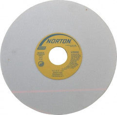 Norton - 8" Diam x 1-1/4" Hole x 1/2" Thick, I Hardness, 60 Grit Surface Grinding Wheel - Aluminum Oxide, Type 1, Medium Grade, 3,600 Max RPM, Vitrified Bond, No Recess - Exact Industrial Supply