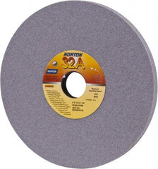 Norton - 8" Diam x 1-1/4" Hole x 1/2" Thick, H Hardness, 80 Grit Surface Grinding Wheel - Aluminum Oxide, Type 1, Medium Grade, 3,600 Max RPM, Vitrified Bond, No Recess - Exact Industrial Supply