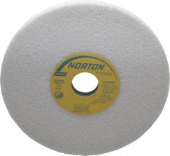 Norton - 8" Diam x 1-1/4" Hole x 1/2" Thick, H Hardness, 46 Grit Surface Grinding Wheel - Aluminum Oxide, Type 1, Coarse Grade, 3,105 Max RPM, Vitrified Bond, No Recess - Exact Industrial Supply