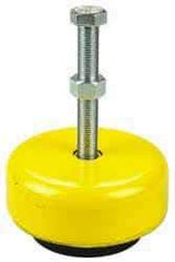 Tech Products - 1000 Lb Capacity, M12x1.75 Thread, Steel Stud, Studded Socket Mount Leveling Mount - 5" Stud Length, 120mm Base Diam, Neoprene Pad, 12mm Hex - Exact Industrial Supply