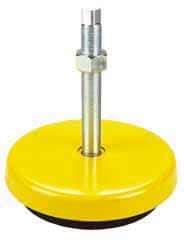 Tech Products - 13000 Lb Capacity, 3/4-10 Thread, Steel Stud, Studded Socket Mount Leveling Mount - 8" Stud Length, 9 Base Diam, Neoprene Pad, 3/4" Hex - Exact Industrial Supply