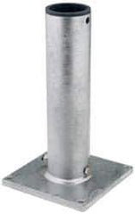 THERN - 8 Inches Long x 8 Inches Wide x 14.56 Inches Deep x 1/2 Inches Thick Davit Crane Pedestal/Socket Base - 7 Inches Distance Between Mounting Hole Centers, 0.41 Inches Hole Diameter, Galvanized Finish - Exact Industrial Supply