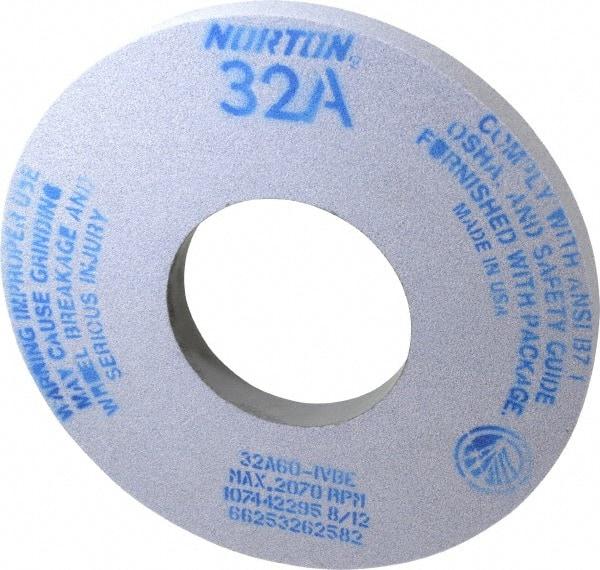 Norton - 12" Diam x 5" Hole x 1" Thick, I Hardness, 60 Grit Surface Grinding Wheel - Aluminum Oxide, Type 1, Medium Grade, 2,070 Max RPM, Vitrified Bond, No Recess - Exact Industrial Supply