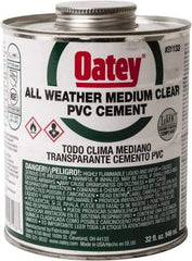 Oatey - 32 oz All-Purpose Medium Bodied Cement - Clear, Use with PVC - Exact Industrial Supply