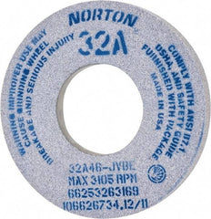 Norton - 12" Diam x 5" Hole x 1-1/2" Thick, J Hardness, 46 Grit Surface Grinding Wheel - Aluminum Oxide, Type 5, Coarse Grade, 2,070 Max RPM, Vitrified Bond, One-Side Recess - Exact Industrial Supply