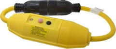 Tower - 1 Outlet, 125 Volt, 20 Amp Rating, Inline, Manual, Industrial GFCI - 2 Ft. Long Cord, 5-20 P and R NEMA Configuration, Switch, Pilot Light, Plastic Housing - Exact Industrial Supply