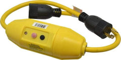 Tower - 1 Outlet, 125 Volt, 20 Amp Rating, Inline, Manual, Industrial GFCI - 3 Ft. Long Cord, L5-20 P and R NEMA Configuration, Switch, Pilot Light, Plastic Housing - Exact Industrial Supply