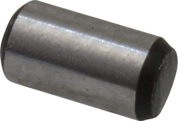 Value Collection - 3/32" Diam x 3/16" Pin Length Grade 8 Alloy Steel Standard Dowel Pin - C 50-58 Hardness, 1,800 Lb Breaking Strength, 1 Beveled & 1 Rounded End - Exact Industrial Supply