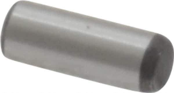 Value Collection - 3/32" Diam x 1/4" Pin Length Grade 8 Alloy Steel Standard Dowel Pin - C 50-58 Hardness, 1,800 Lb Breaking Strength, 1 Beveled & 1 Rounded End - Exact Industrial Supply