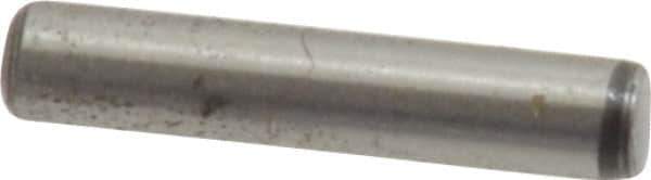 Value Collection - 3/32" Diam x 1/2" Pin Length Grade 8 Alloy Steel Standard Dowel Pin - C 50-58 Hardness, 1,800 Lb Breaking Strength, 1 Beveled & 1 Rounded End - Exact Industrial Supply