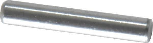 Value Collection - 1/8" Diam x 3/4" Pin Length Grade 8 Alloy Steel Standard Dowel Pin - C 50-58 Hardness, 3,200 Lb Breaking Strength, 1 Beveled & 1 Rounded End - Exact Industrial Supply