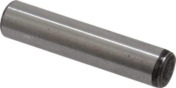 Value Collection - 3/16" Diam x 7/8" Pin Length Grade 8 Alloy Steel Standard Dowel Pin - C 50-58 Hardness, 7,200 Lb Breaking Strength, 1 Beveled & 1 Rounded End - Exact Industrial Supply