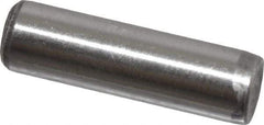 Value Collection - 1/4" Diam x 7/8" Pin Length Grade 8 Alloy Steel Standard Dowel Pin - C 50-58 Hardness, 12,800 Lb Breaking Strength, 1 Beveled & 1 Rounded End - Exact Industrial Supply