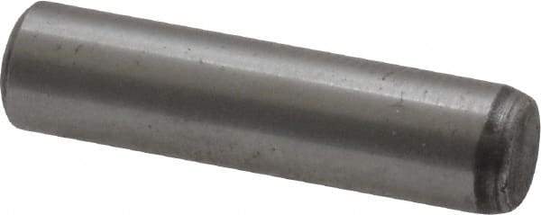 Value Collection - 1/4" Diam x 1" Pin Length Grade 8 Alloy Steel Standard Dowel Pin - C 50-58 Hardness, 12,800 Lb Breaking Strength, 1 Beveled & 1 Rounded End - Exact Industrial Supply