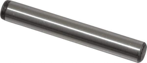 Value Collection - 1/4" Diam x 1-3/4" Pin Length Grade 8 Alloy Steel Standard Dowel Pin - C 50-58 Hardness, 12,800 Lb Breaking Strength, 1 Beveled & 1 Rounded End - Exact Industrial Supply