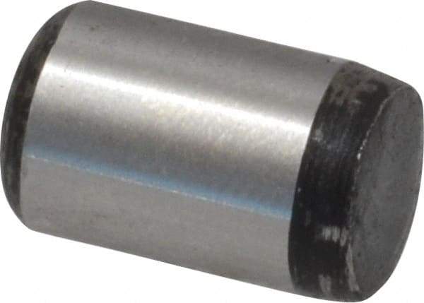 Value Collection - 5/16" Diam x 1/2" Pin Length Grade 8 Alloy Steel Standard Dowel Pin - C 50-58 Hardness, 20,000 Lb Breaking Strength, 1 Beveled & 1 Rounded End - Exact Industrial Supply