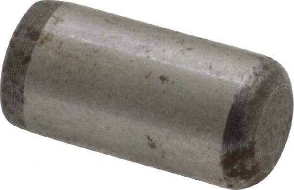 Value Collection - 5/16" Diam x 5/8" Pin Length Grade 8 Alloy Steel Standard Dowel Pin - C 50-58 Hardness, 20,000 Lb Breaking Strength, 1 Beveled & 1 Rounded End - Exact Industrial Supply